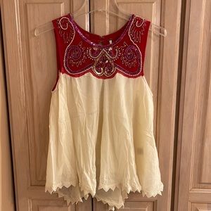 Free People embellished neck flowy tank top